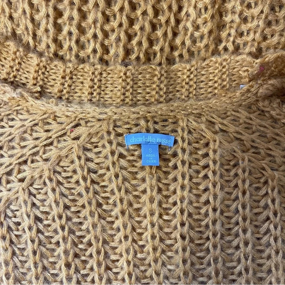 Charlotte Russe Mustard Yellow Button Oversized Knit Cardigan Small Women’s - Picture 8 of 10